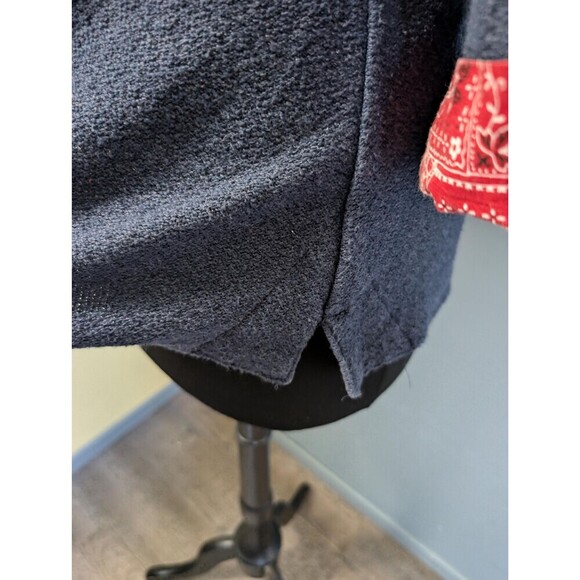 Vintage Western Blouse, Bandana Blue Sweater Top - Picture 8 of 10